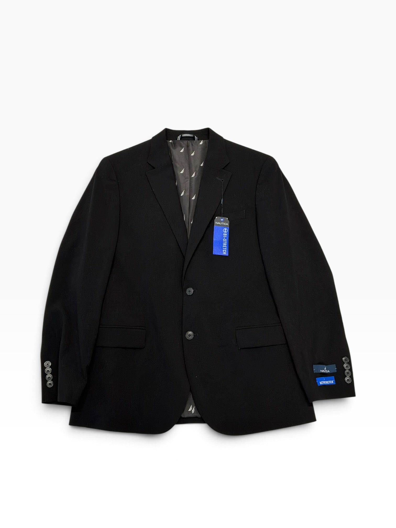 Nautica Mens Modern fit Suit Jacket Blazer 40 R Black Solid