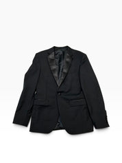 Jos A Bank Mens Slim fit Wool Tuxedo Jacket Blazer 39 R Black Solid