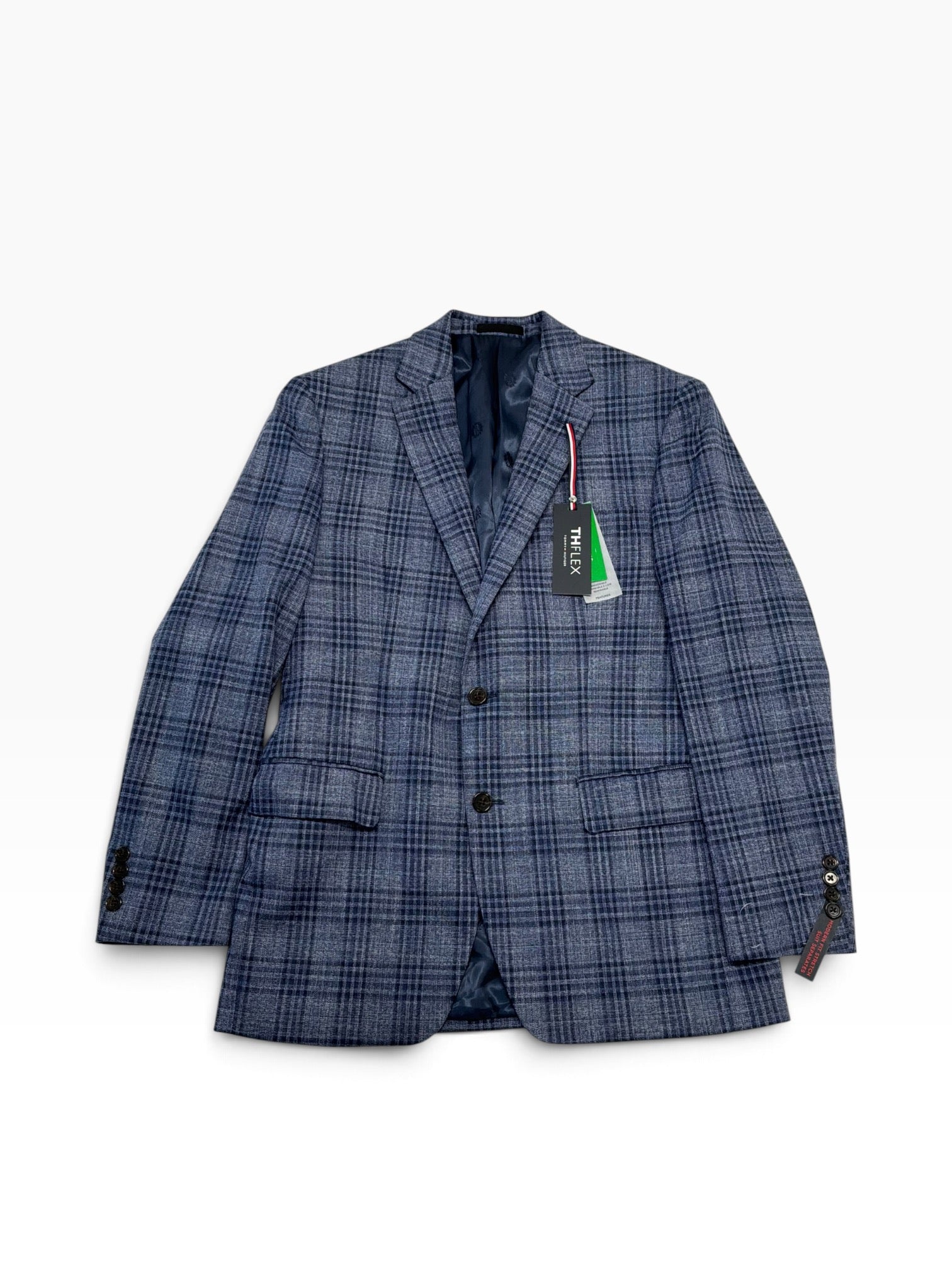 Tommy Hilfiger Mens Modern fit Sport Coat Blazer 38 R Blue Plaid