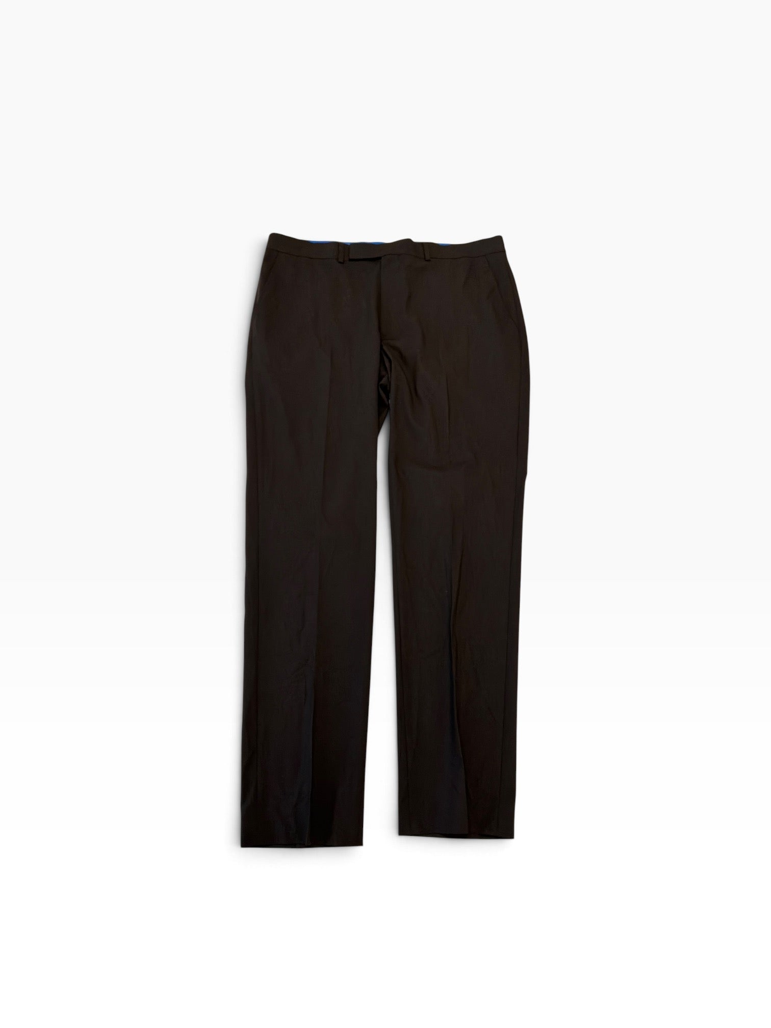 Kenneth Cole Reaction Mens Slim fit Dress Pants 37 / 32 Brown Solid