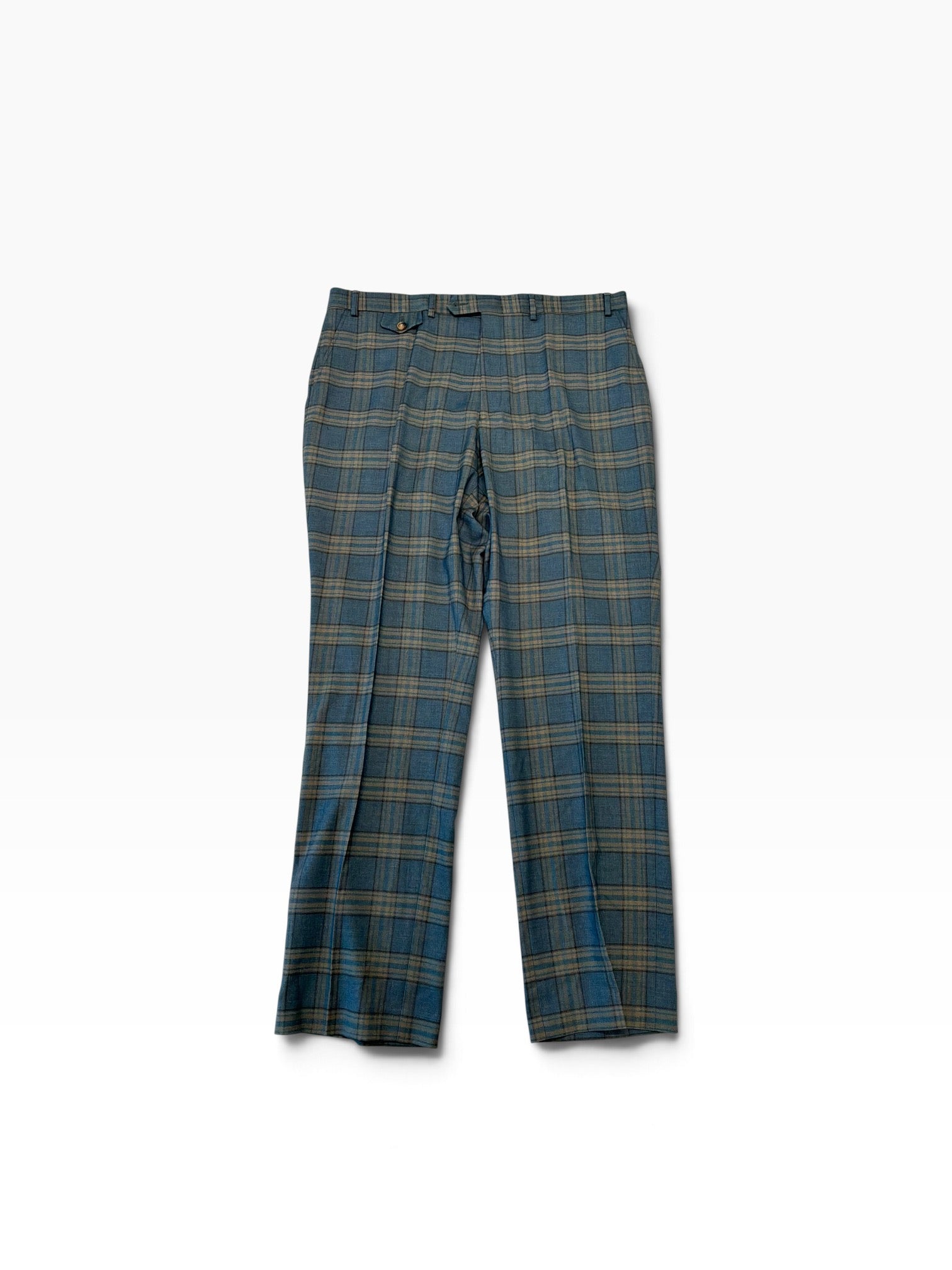 Tayion Mens Regular fit Dress Pants 38 / 32 Blue Plaid