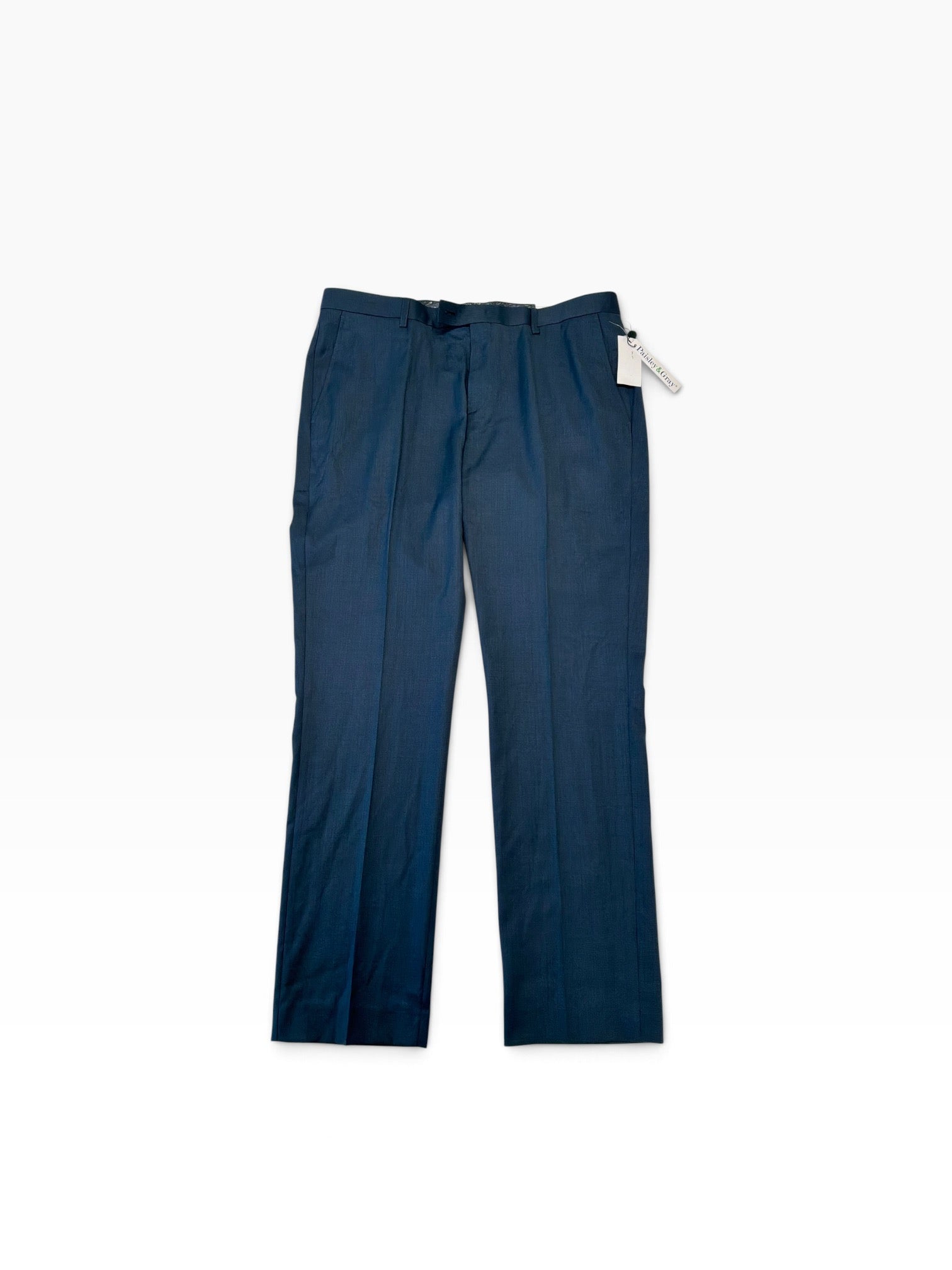 Paisley & Gray Mens Slim fit Dress Pants 36 / 32 Blue Solid