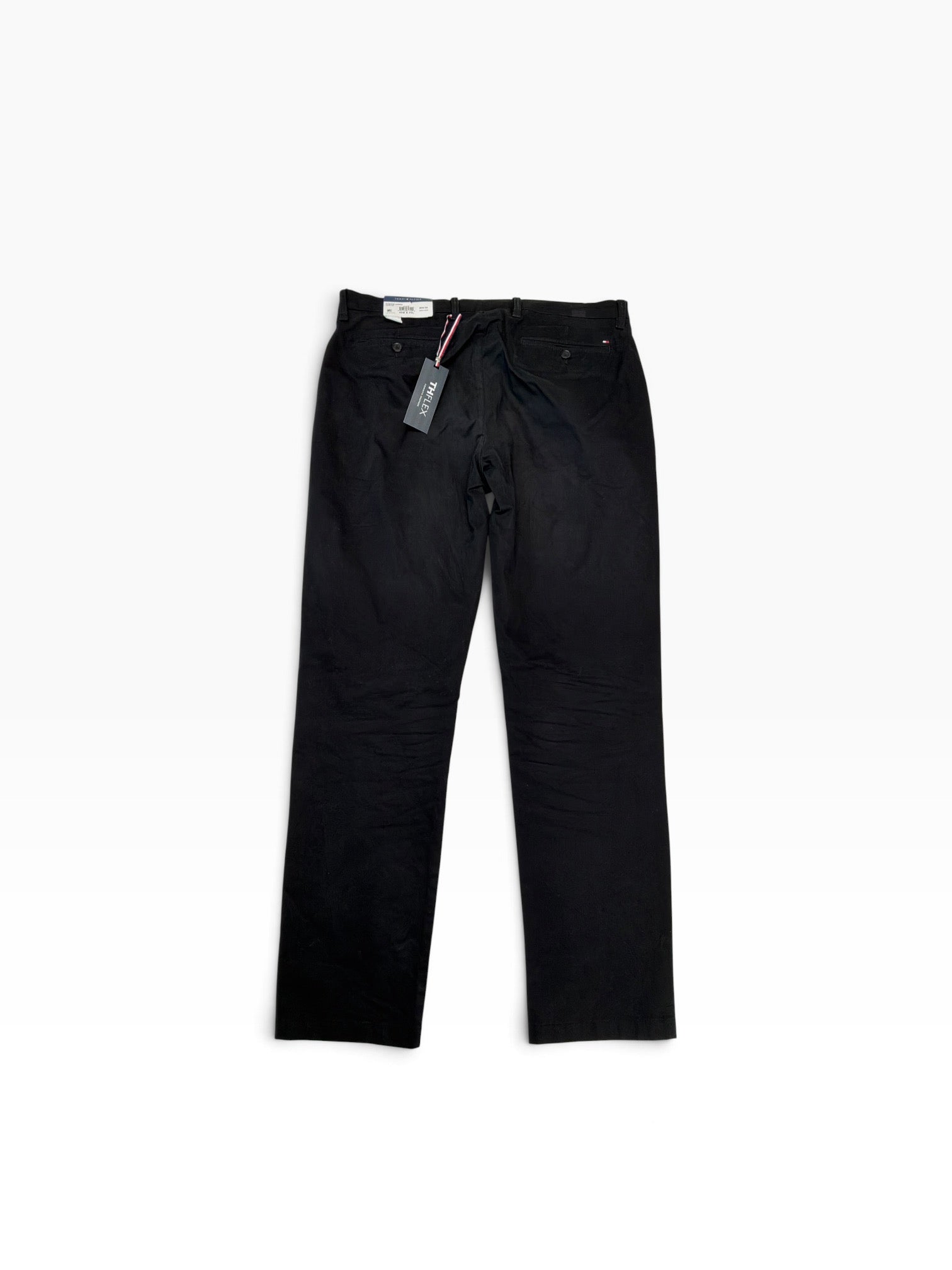 Tommy Hilfiger Mens Modern fit Cotton Chinos Pants 36 / 34 Black Solid