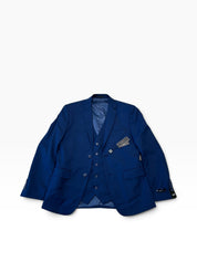 Braveman Mens Slim fit 3 Vested Piece Suit 36 S Pants 30 Blue