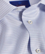 David Donahue Mens Trim Sky Micro Dobby Dash Button Down Shirt 17.5 34 35