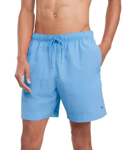 Tommy Hilfiger Mens Regular fit Swim Trunks Swimwear Small Blue Solid