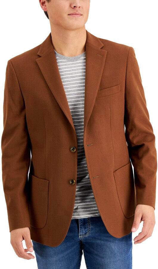 Tommy Hilfiger Men's Modern-Fit Solid Blazer 44R Brown Sport Coat