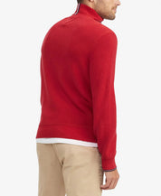 Tommy Hilfiger Men's Manhattan Quarter Zip Sweater Red Medium