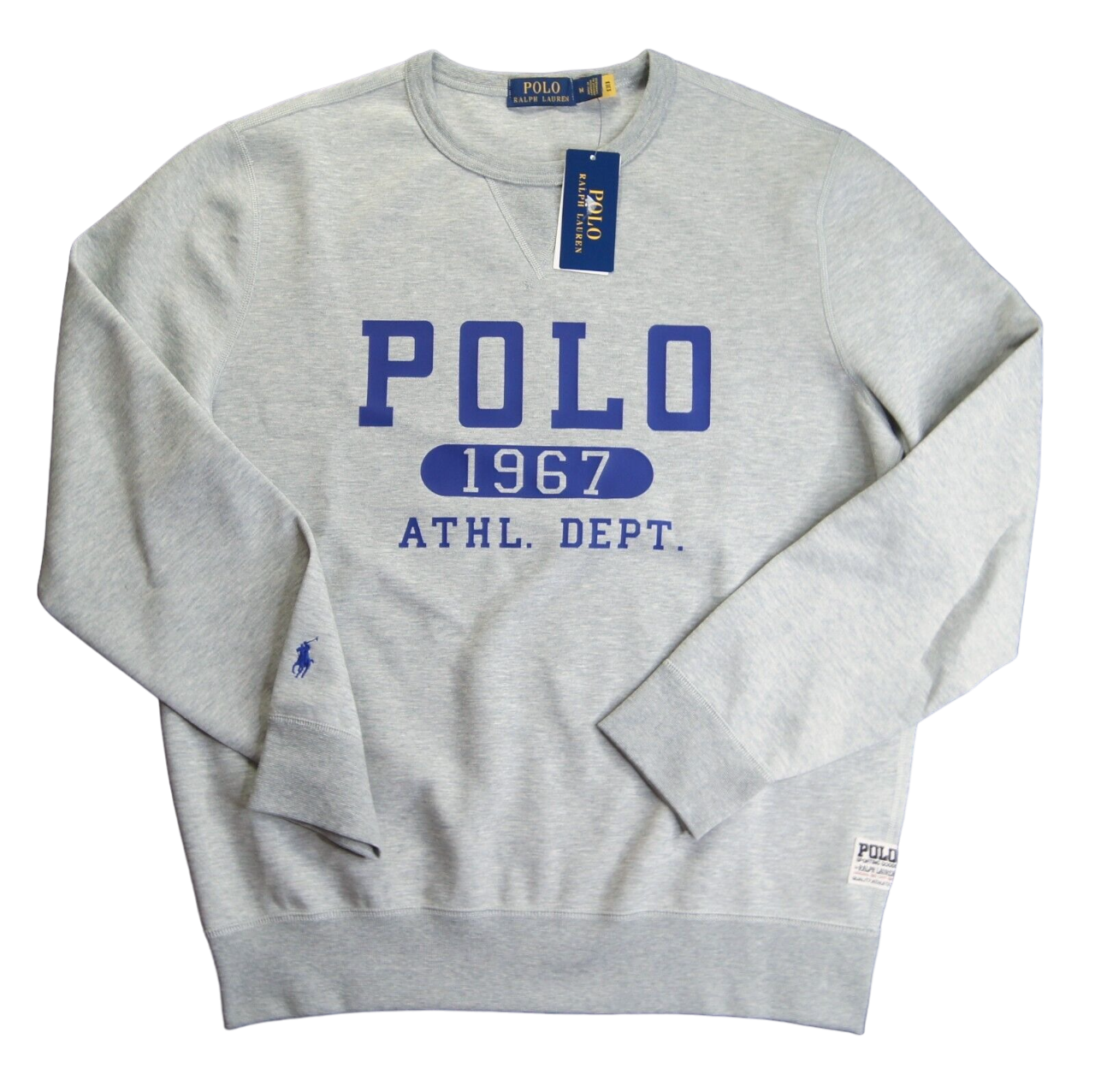 Polo Ralph Lauren Mens Logo Double-Knit Sweatshirt L Andover Heatheractive Royal S/S