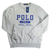 Polo Ralph Lauren Mens Logo Double-Knit Sweatshirt L Andover Heatheractive Royal S/S