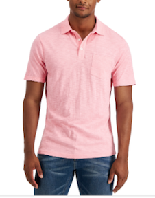 Club Room Mens Regular Fit Textured Polo Shirt Pink 2XL