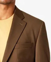 Sean John Mens Classic-Fit Solid Suit Jacket 40S Brown Tan