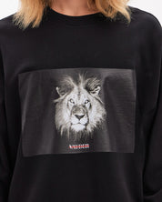 Vayder Mens Muller Lion Graphic Crew Neck Sweatshirt XL Black