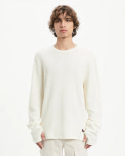Vayder Mens Knit Thermal Long Sleeve Shirt Medium White