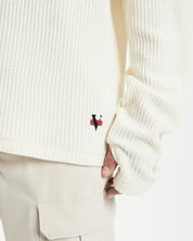 Vayder Mens Knit Thermal Long Sleeve Shirt Small White