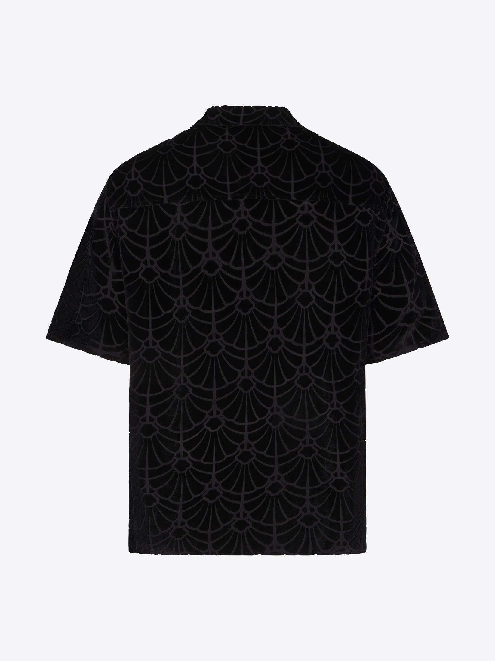 Vayder Mens Maqueda Velour Short Sleeve Button Up XL Black Shell Burnout