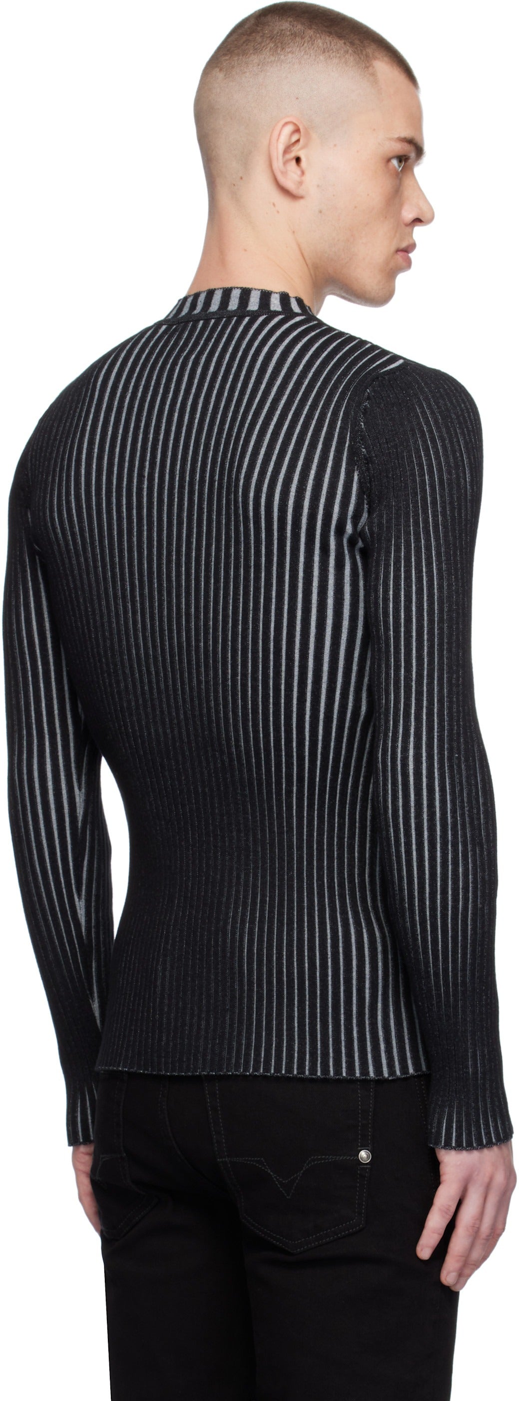 Versace Jeans Couture Mens Regular fit Long Sleeve Crewneck Sweater Large Black
