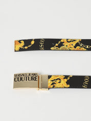 VERSACE JEANS COUTURE belt in saffiano leather Size 80 / 30 US Black gold