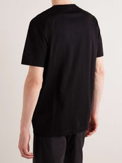 Moncler Mens Short Sleeve Embroidered Pocket T Shirt Black Small