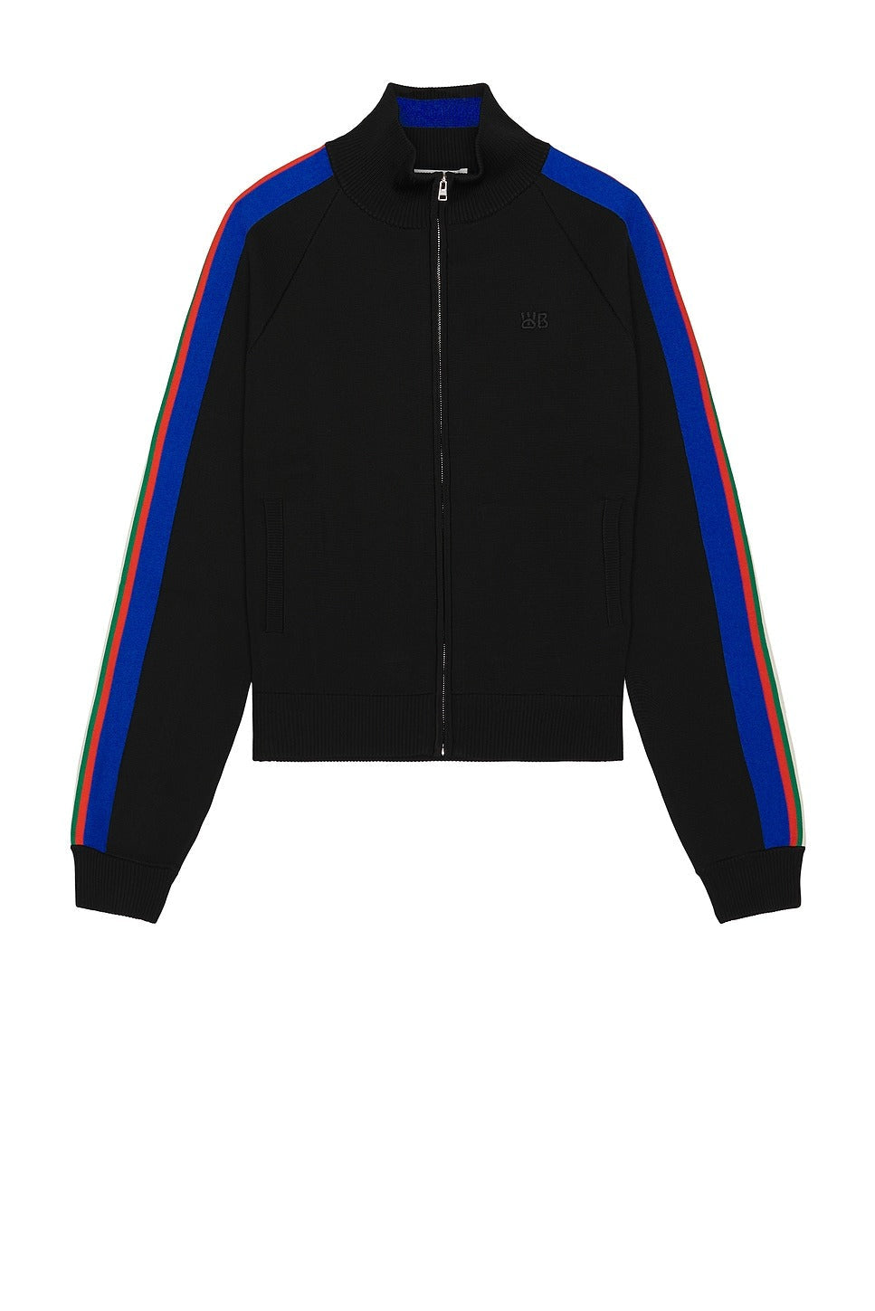 WALES BONNER Mens Tide Striped Knitted Track Jacket XL Black