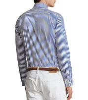 Polo Ralph Lauren Mens Regent Custom Fit Striped Button Down  Shirt Blue Medium