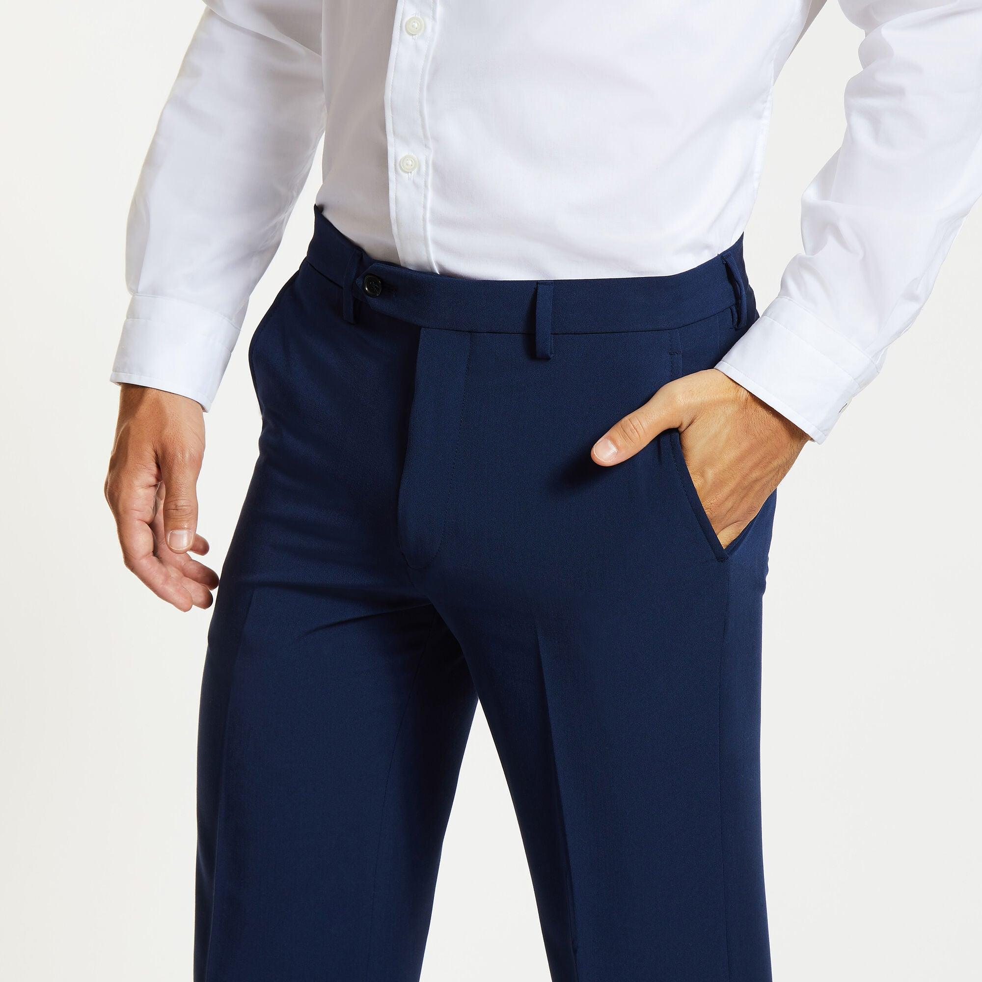 Nautica Mens Modern fit Dress Pants 40 / 29 Navy Blue Solid Stretch