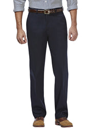 Haggar Mens Classic fit Dress Pants 34 / 32 Navy Blue Solid