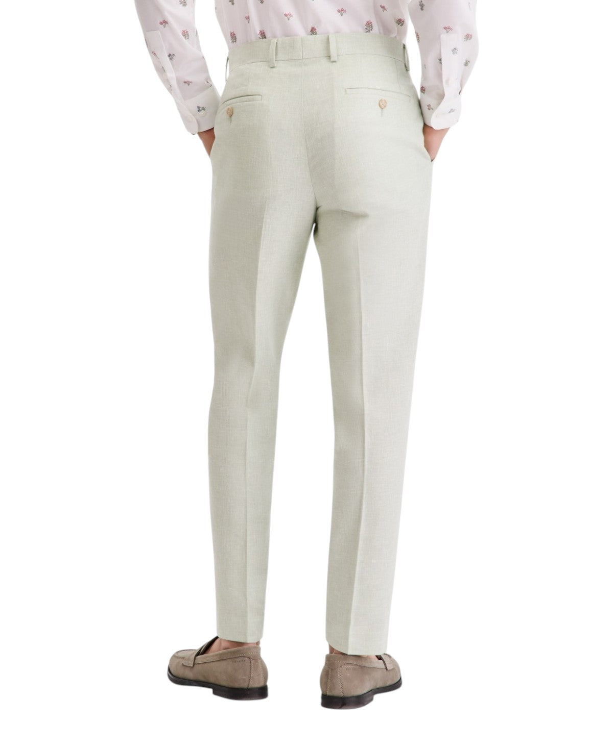 Bar Iii Mens Slim fit Dress Pants 34 / 30 Light Green Solid Linen