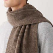 Frank & Oak The Yak Wool Scarf in Dark Taupe