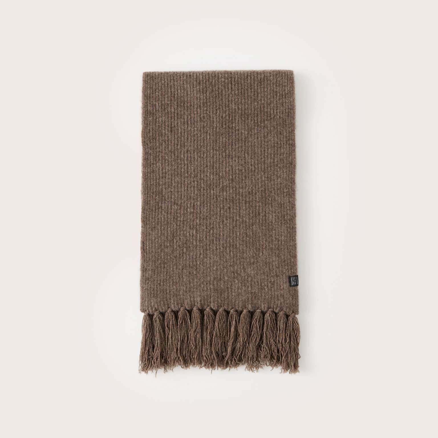 Frank & Oak The Yak Wool Scarf in Dark Taupe