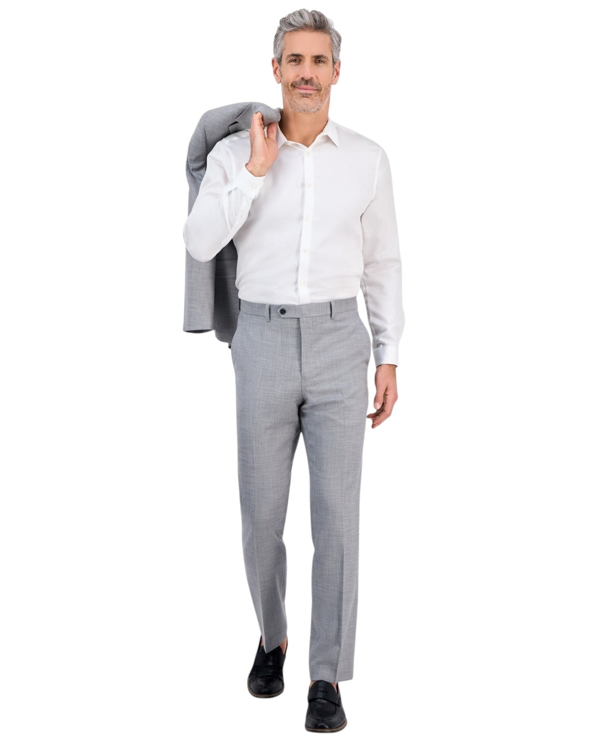 Tallia Mens Classic fit Dress Pants 38 / 30 Light Gray Solid