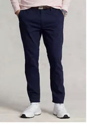 POLO RALPH LAUREN Men's Slim Fit Stretch Dobby Pants 42 x 30 Khakis Navy Blue