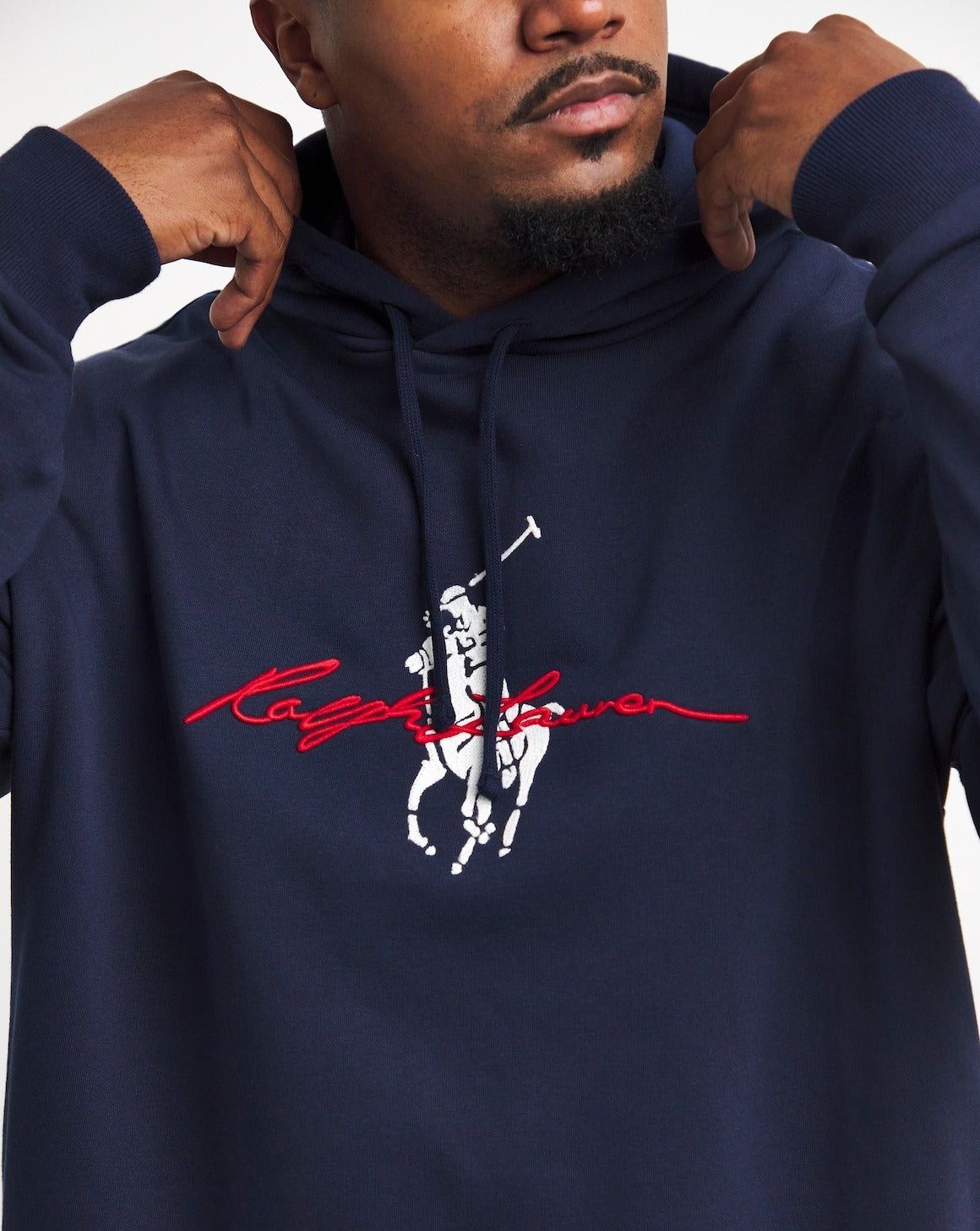 Polo Ralph Lauren Big Pony Logo Fleece Hoodie Sweatshirt XLT Navy Blue