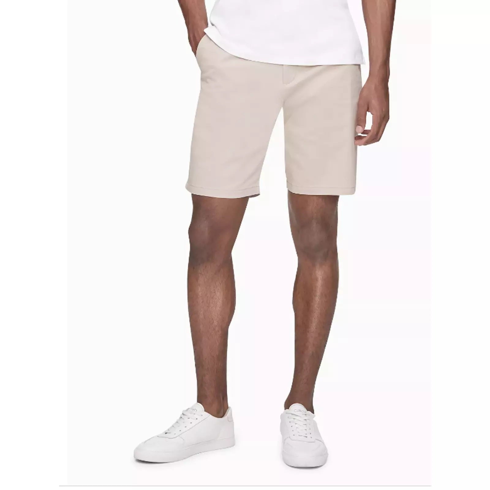 Calvin Klein Men's Infinite Flex Chino Short in Plaza Taupe Beige  33
