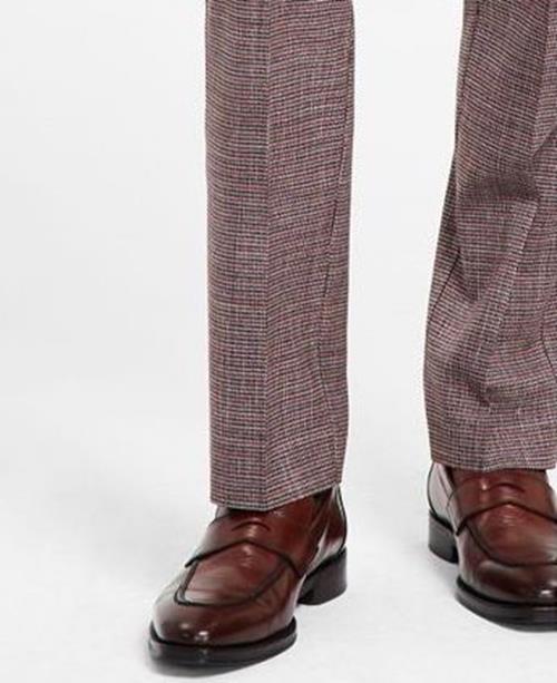 Tommy Hilfiger Men's Modern Fit Stretch Performance Pants Grey Red 34 x 32