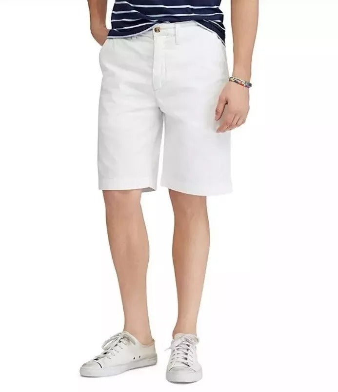 Polo Ralph Lauren Men's Relaxed Fit Twill 10 Inch Shorts White 40