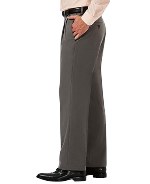 Haggar Mens Classic fit Dress Pants 36 / 30 Charcoal Grey Solid