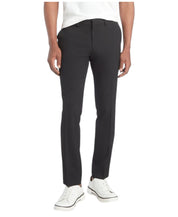 Kenneth Cole Mens Slim fit Dress Pants 33 / 30 Black Solid Stretch