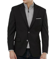 Michael Kors Mens Classic fit Sport Coat Blazer 43 R Black Solid Stretch