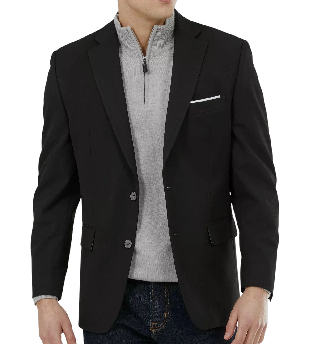 Michael Kors Mens Classic fit Sport Coat Blazer 41 R Black Solid