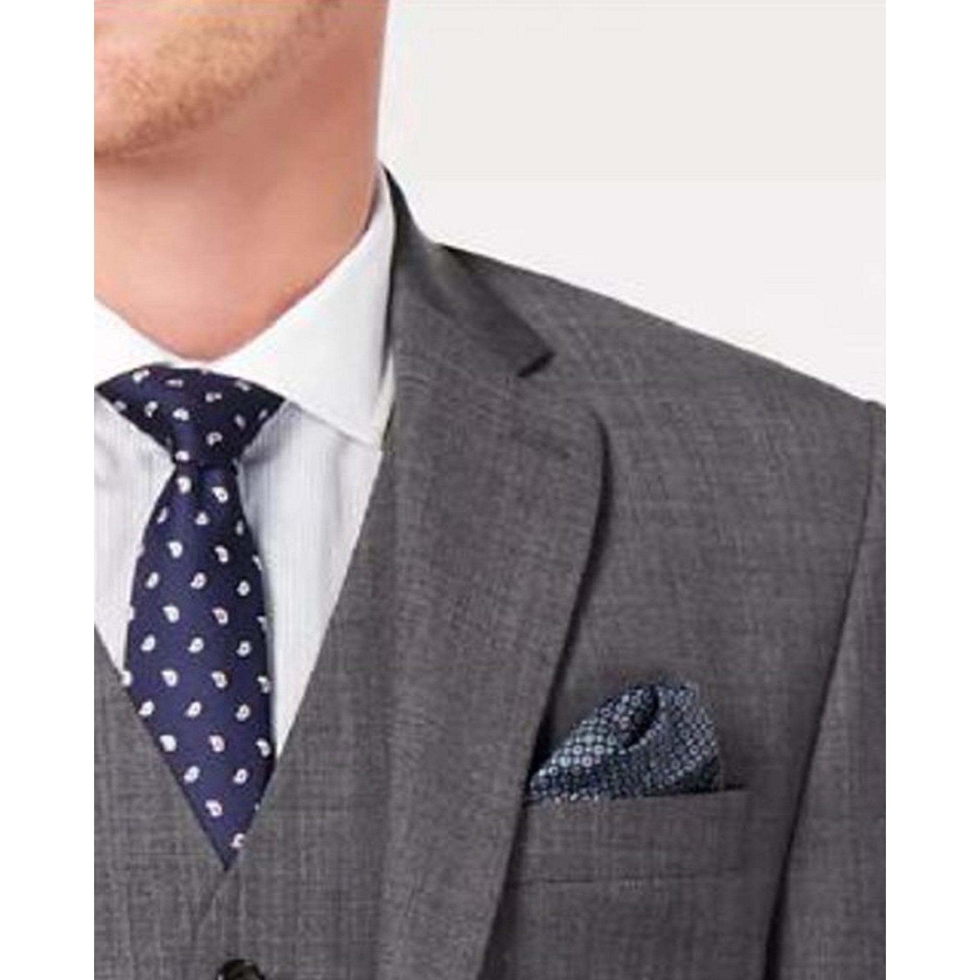 Lauren Ralph Lauren Mens  fit Suit Jacket Blazer 44 R Grey