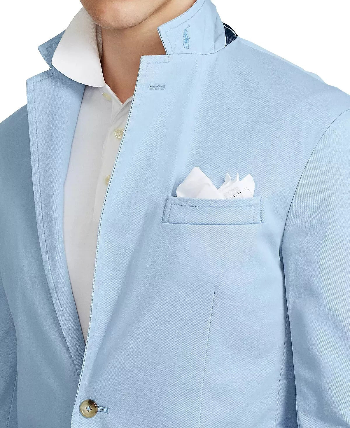 Polo Ralph Lauren Mens Polo Unconstructed Sport Coat Blazer Chambray Blue 2XL