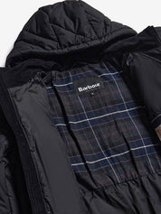 Barbour Men's Elmwood Box Quilted Hooded Full Zip Parka Black Large