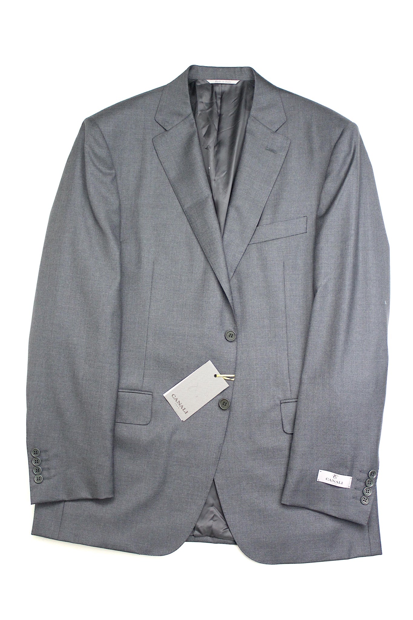 Canali Siena Classic Fit Suit Jacket EU 48R / US 38R Charcoal Grey Two Button