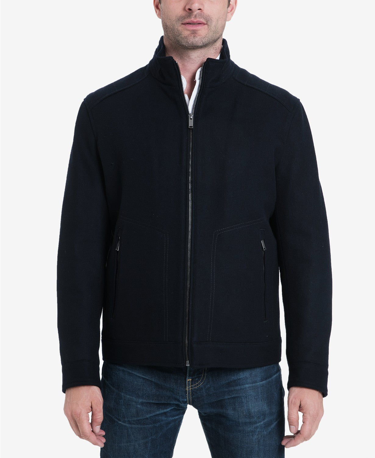 Michael Kors Men's Hipster Jacket Medium Navy Blue Wool