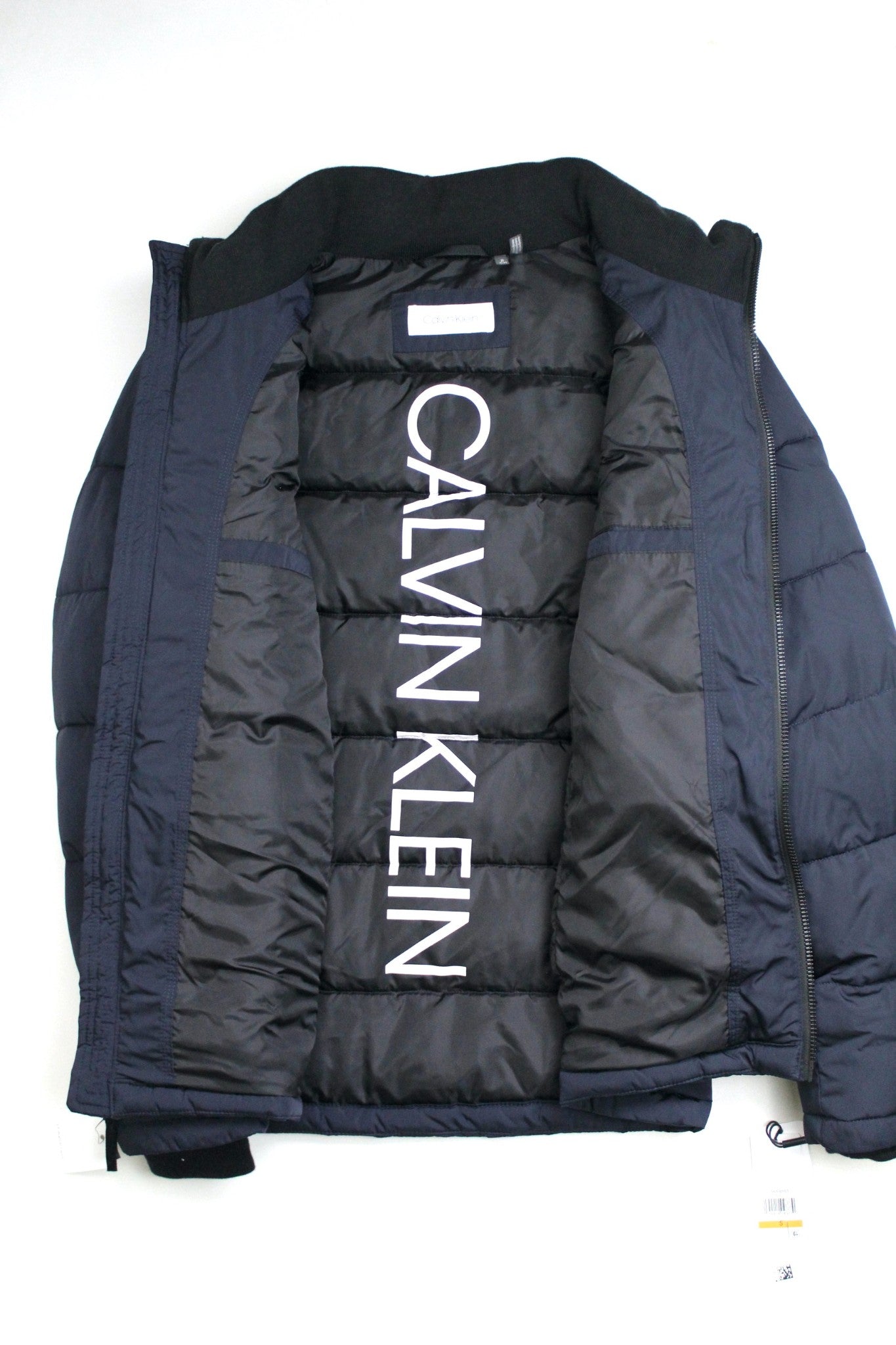 Calvin Klein Mens Puffer Jacket Navy Blue XL / Bibbed Full Zip