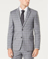 Tommy Hilfiger Suit Jacket ONLY 38L Modern-Fit TH Flex Stretch Gray Blue Plaid - Bristol Apparel Co