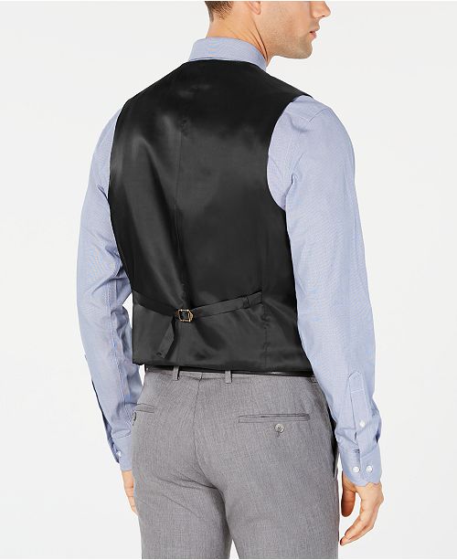 Calvin Klein Men's X-Fit Stretch Solid Suit Vest XL Charcoal