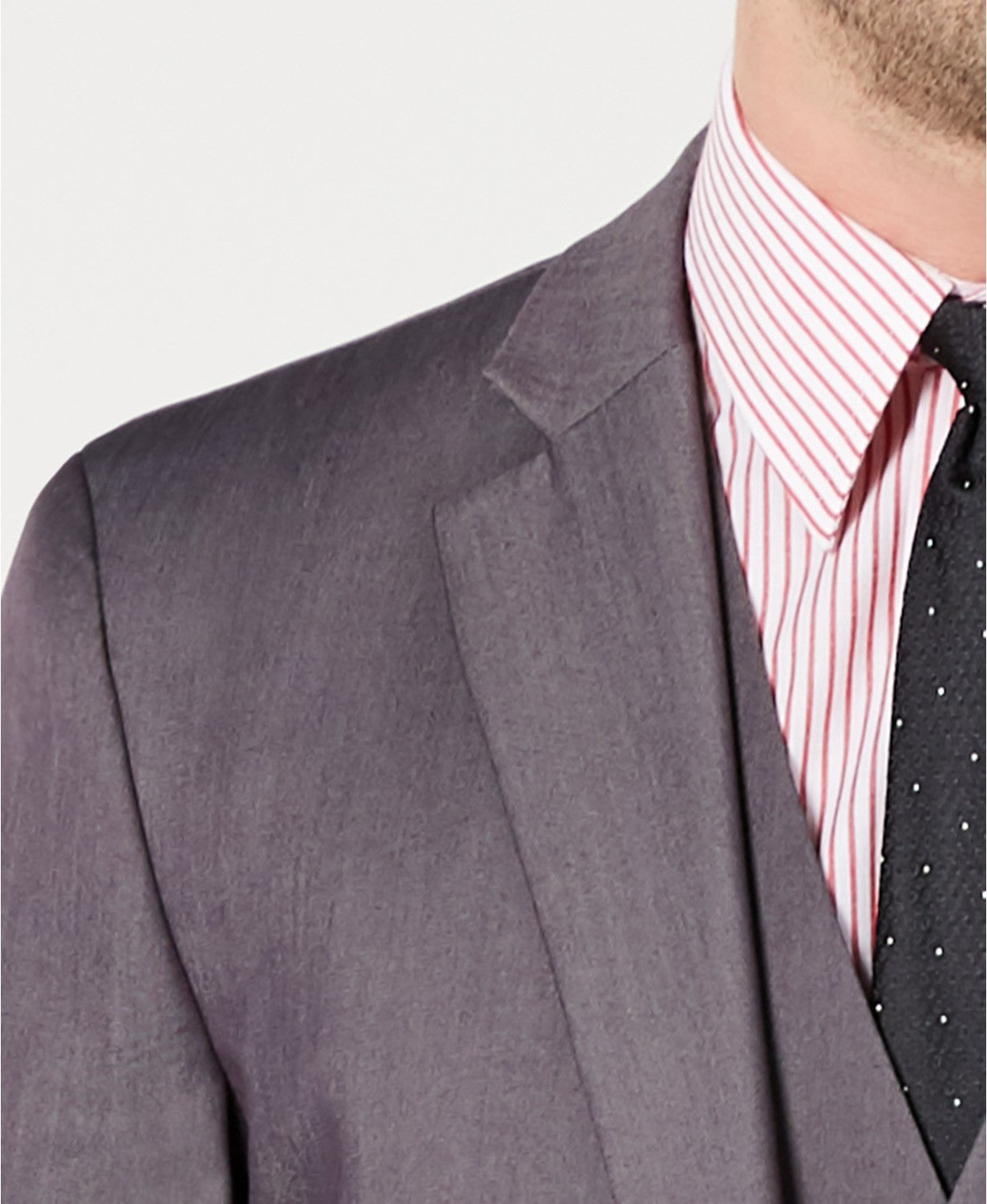 Perry Ellis Men's Portfolio Slim-Fit Stretch Gray Solid Suit Jacket 48R