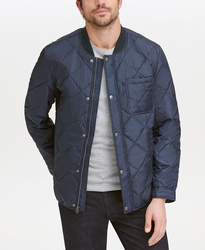 COLE HAAN Men's Quilted Jacket Large Navy Blue